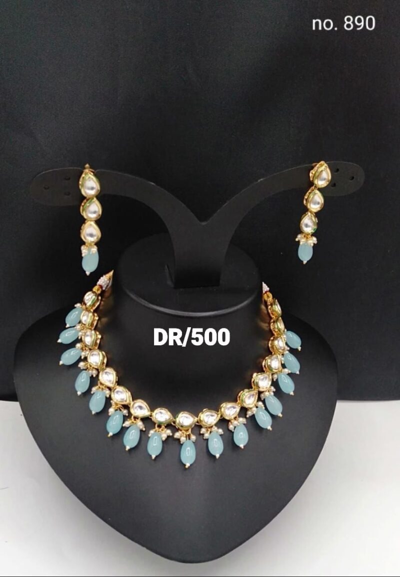 DR 500 Kundan Necklace Set - Image 5