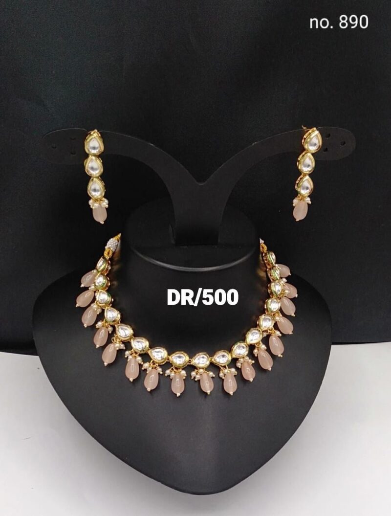 DR 500 Kundan Necklace Set - Image 2