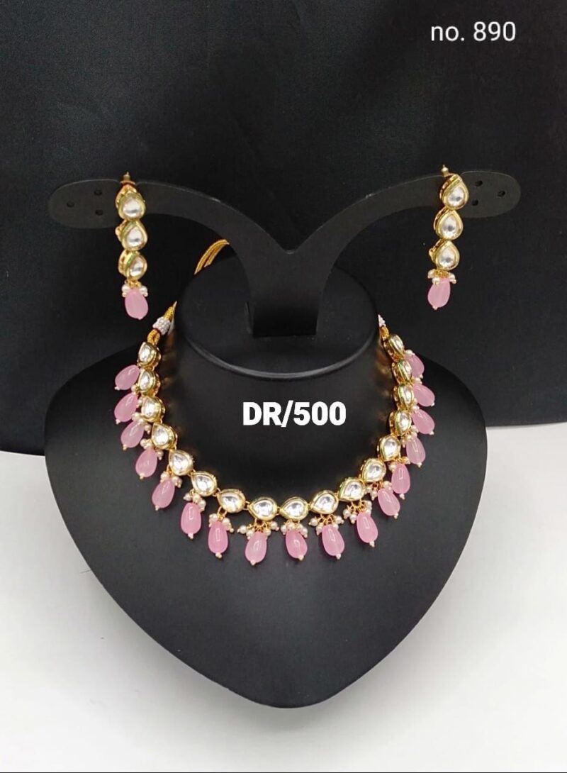 DR 500 Kundan Necklace Set - Image 4