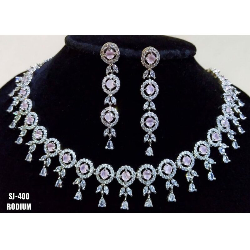 SJ400 CZ Long Necklace - Image 2