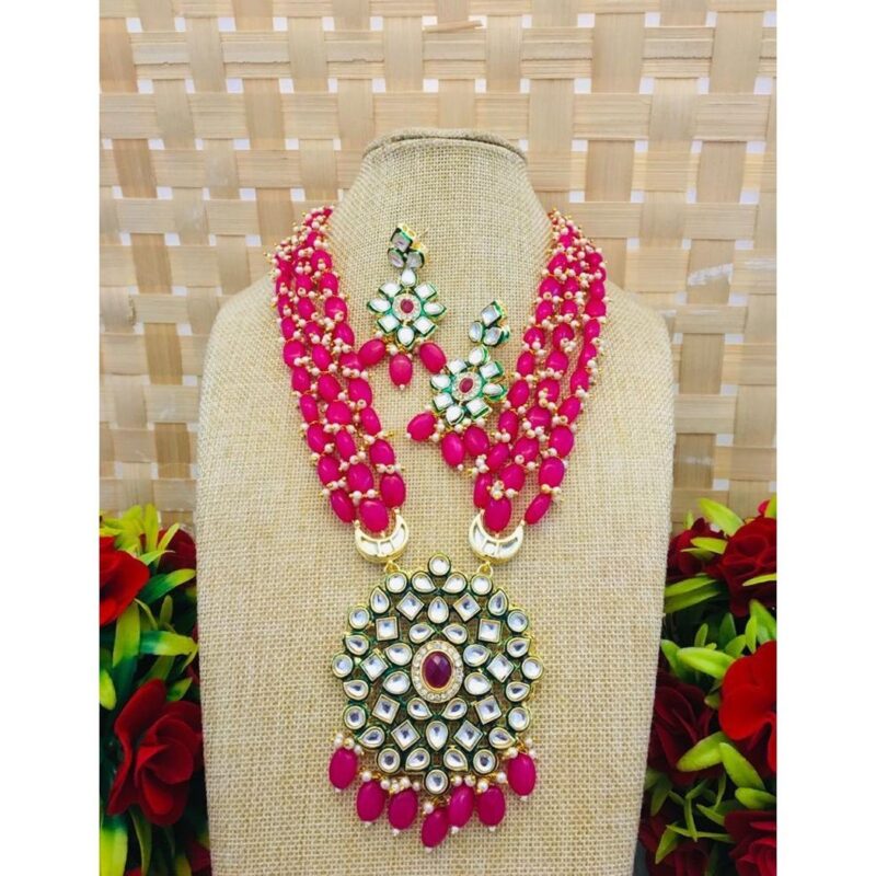 Long Kundan Necklace Set