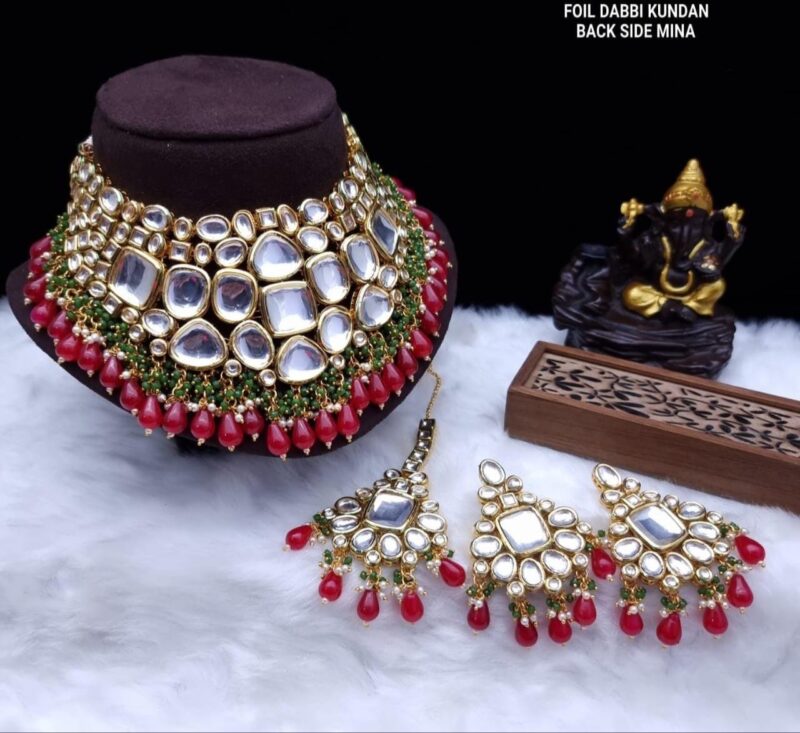Party Wear Kundan Necklace Set - Image 2