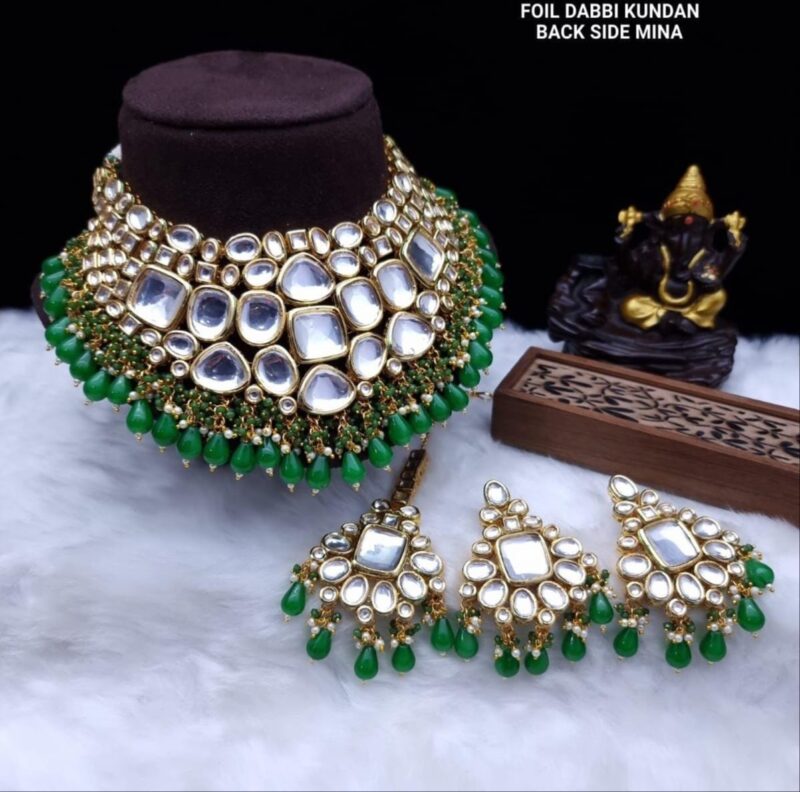 Party Wear Kundan Necklace Set - Image 5